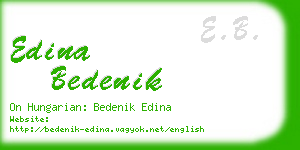 edina bedenik business card